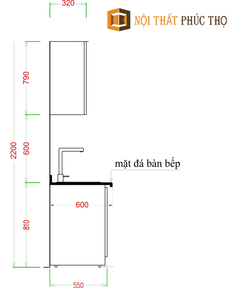 Khoảng cách tủ bếp trên và dưới theo tiêu chuẩn chiều cao của người Việt hiện nay