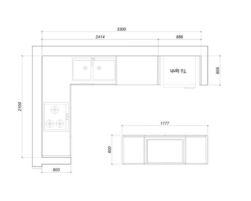 Cách bố trí đảo bếp hợp lí và kích thước tiêu chuẩn 