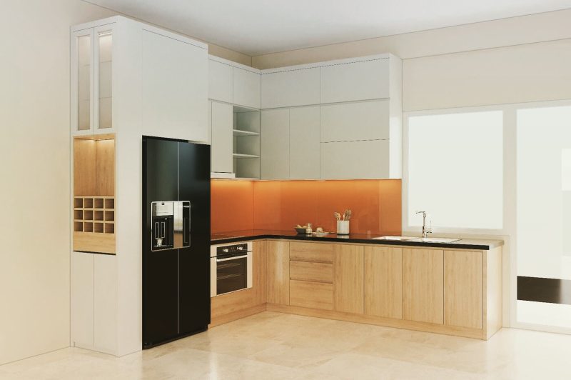 Tủ bếp MDF phủ Melamine có sức chịu lực tốt