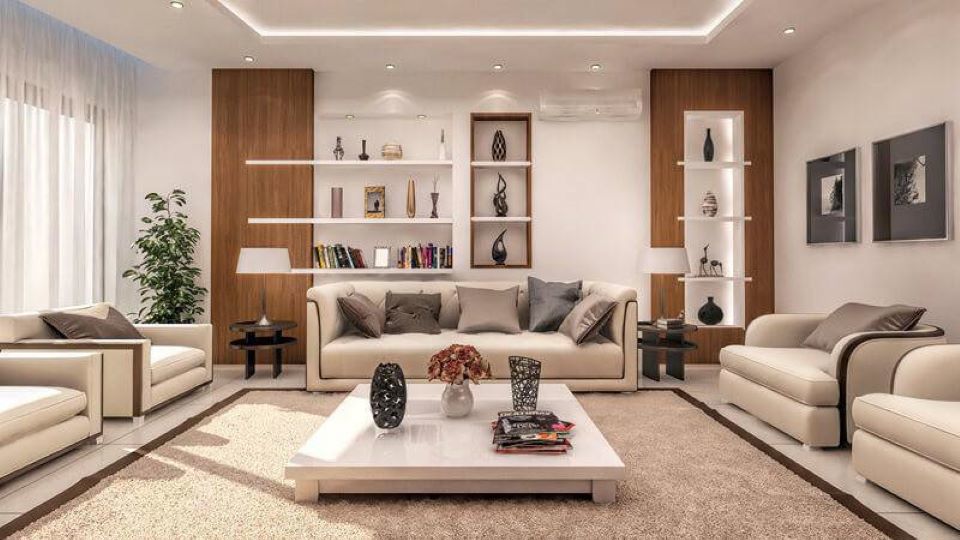 Đặt sofa lớn xung quanh phòng khách